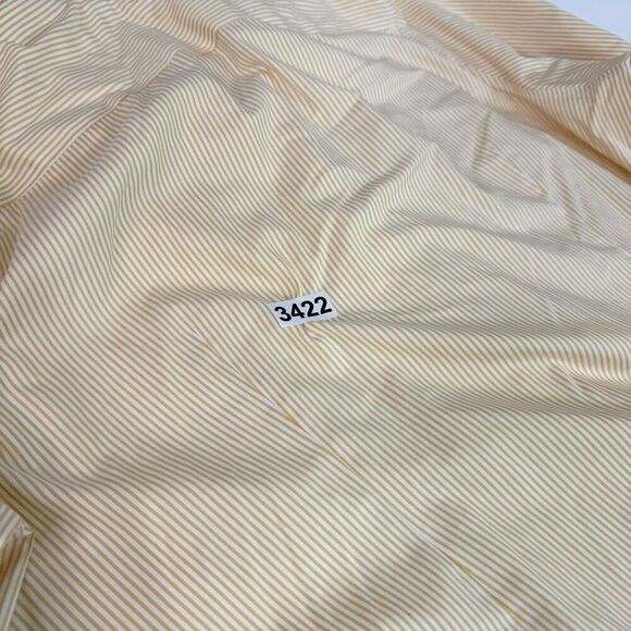 Lands End Shirt Womens 24W Yellow No Iron Pinpoint Oxford Pinstripe Button Up - Picture 8 of 10